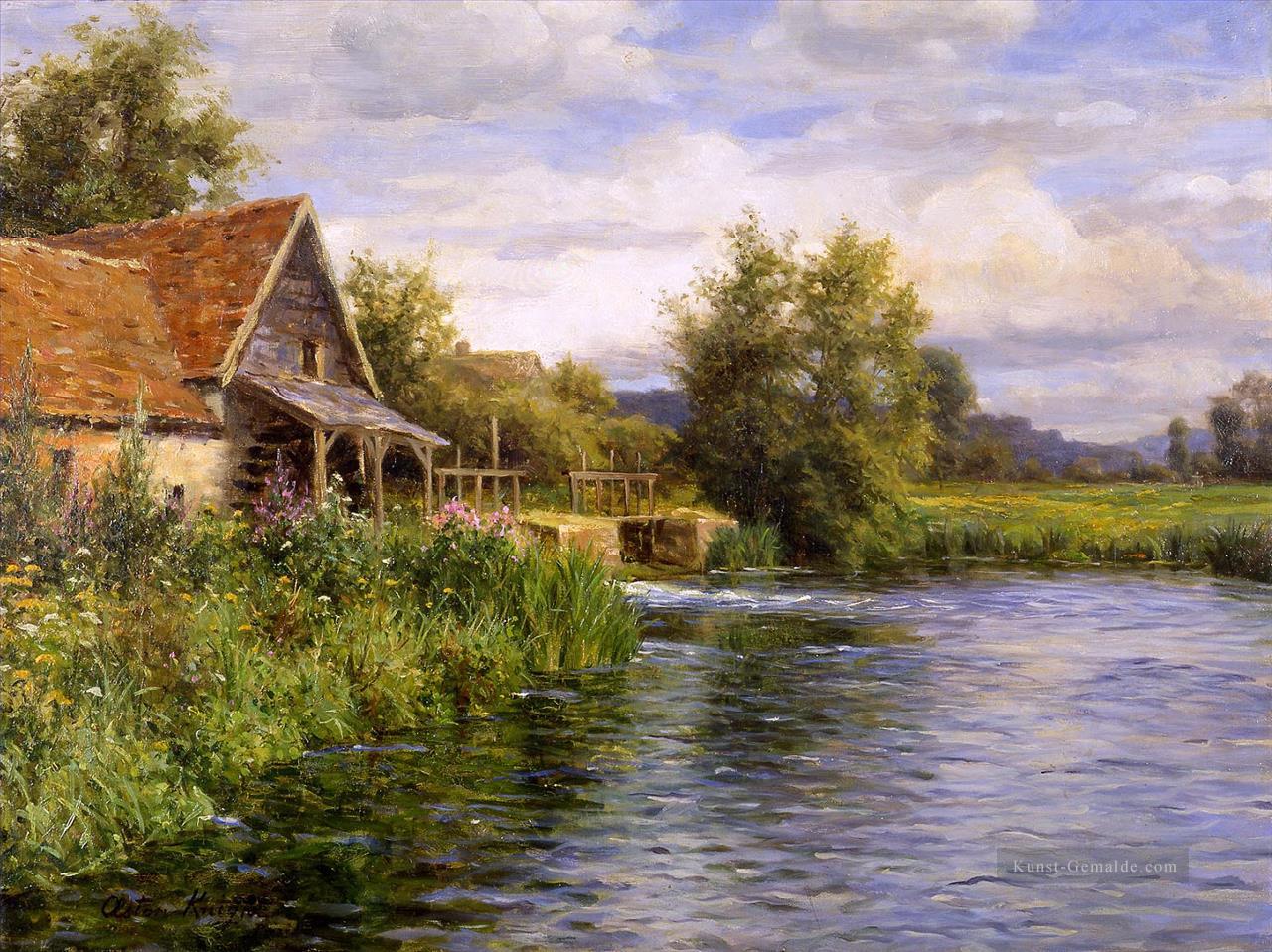 Cottage der Fluss Louis Aston Knight sein Ölgemälde